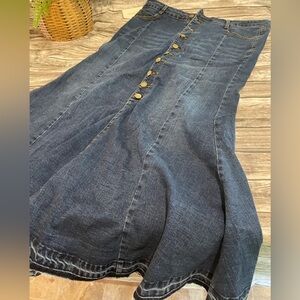Long BLUE JEAN SKIRT